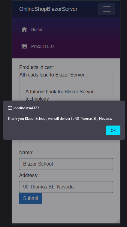 Testing Blazor Server Online Shop